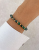 Bransoletka na gumce z malachitu z hematytem - ochrona, szczęście, obfitość, optymizm