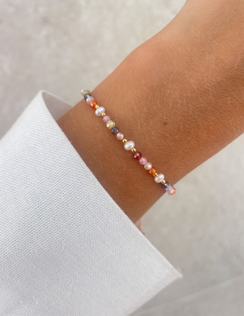 Bransoletka na nici z cyrkonii z perełką Lea - pewność siebie, dobrobyt, ochrona