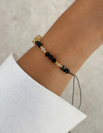 Bransoletka na nici z czarnym turmalinem i cytrynem - ochrona i dobrobyt