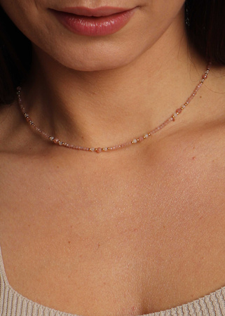 Naszyjnik Rodochrozyt i Kwarc Różowy