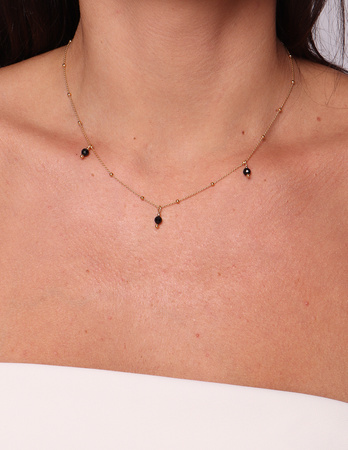 Necklace made of natural stones dendritic agate gold-plated toggle with a pendant