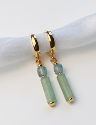 3 cm gold-plated, faceted hoop earrings