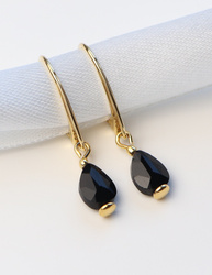 3 cm gold-plated, faceted hoop earrings