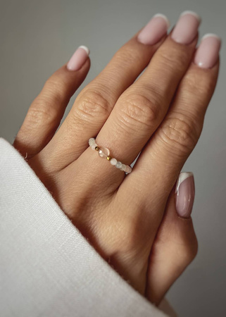 Pierścionek Elastyczny Kamienie Naturalne Morganit