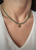 Necklace made of natural stones dendritic agate gold-plated toggle with a pendant