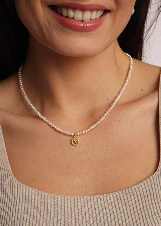 Pearl Necklace "Mia" gold-plated silver  with a pendant