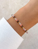 Bracelet on rubber band agate mossy with hematite - abundance, confidence, optimism