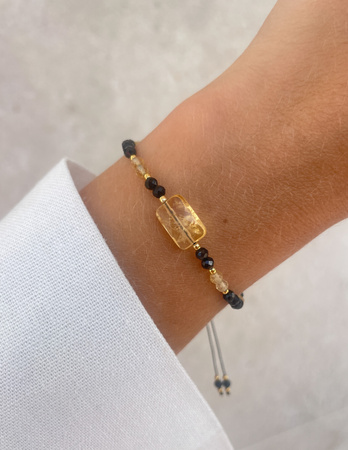 Bransoletka na nici z czarnym turmalinem i cytrynem - ochrona i dobrobyt