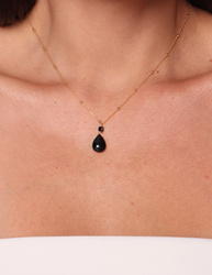 Necklace made of natural stones dendritic agate gold-plated toggle with a pendant