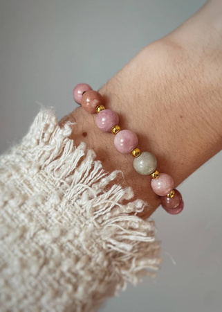 Bransoletka na gumce z Jadeitów