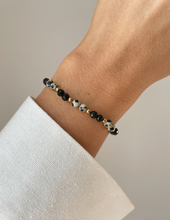 Gummi-Achat-Armband mit Hämatit - Fülle, Zuversicht, Optimismus