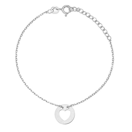 Bransoletka srebrna celebrytka serce w kółku Outlet