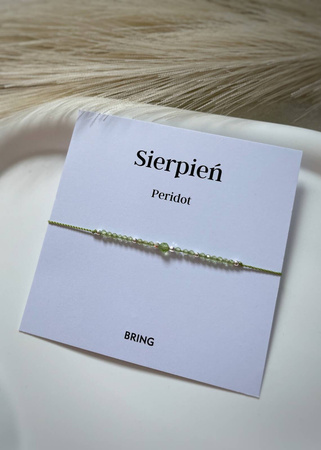 Bransoletka Kamień Urodzeniowy - Sierpień srebrna