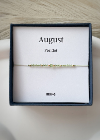 Bransoletka Kamień Urodzeniowy - Sierpień pozłacana