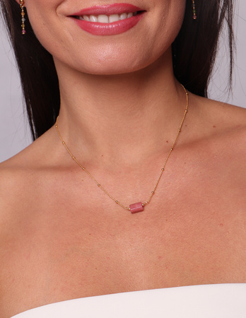 Necklace made of natural stones dendritic agate gold-plated toggle with a pendant