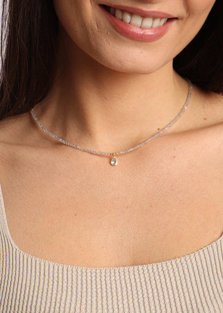 Necklace made of natural stones Labradorite, Topaz pendant