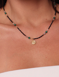 Necklace made of natural spinel stones