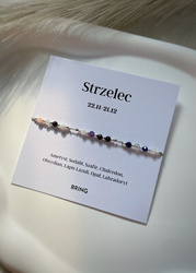 Bransoletka znak zodiaku Strzelec srebrne kulki