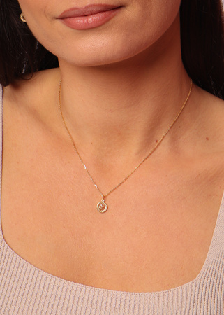 Necklace made of natural stones dendritic agate gold-plated toggle with a pendant
