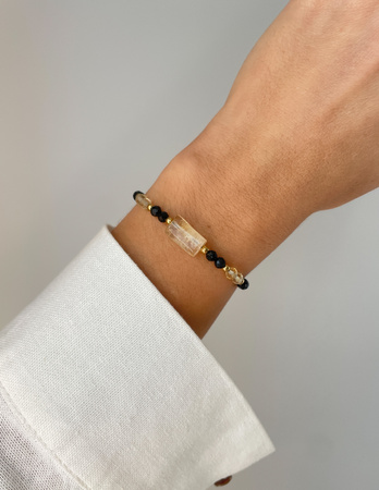 Bransoletka na nici z czarnym turmalinem i cytrynem - ochrona i dobrobyt