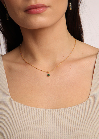 Necklace made of natural stones dendritic agate gold-plated toggle with a pendant