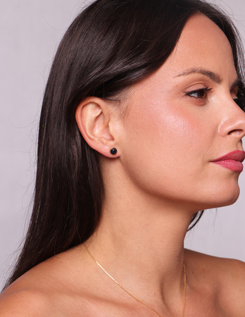 3 cm gold-plated, faceted hoop earrings