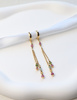 3 cm gold-plated, faceted hoop earrings