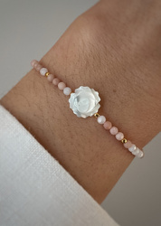 Bracelet Natural Stones Rose Quartz and Rhodochrosite