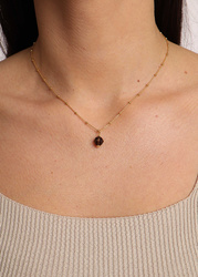 Necklace made of natural stones dendritic agate gold-plated toggle with a pendant