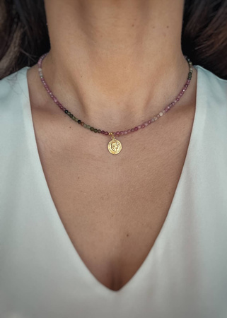 Naszyjnik Kamienie Naturalne Mix Turmalinów z zawieszką