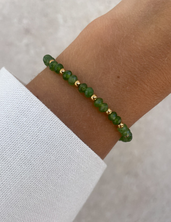 Bransoletka na gumce jadeit zielony - szczęście, pomyślność, spełnienie marzeń