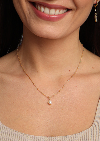 Necklace made of natural stones dendritic agate gold-plated toggle with a pendant