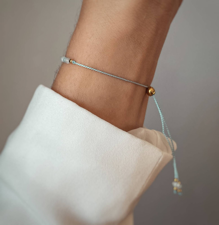 Birthstone Bracelet for March Gold-Plated Silver