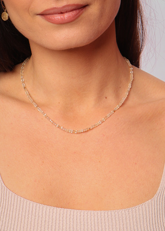 Naszyjnik cytryn kostka z zawieszką