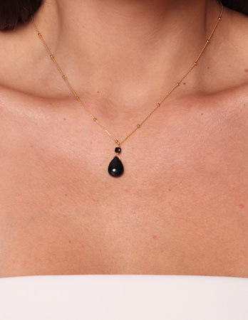 Necklace made of natural stones dendritic agate gold-plated toggle with a pendant