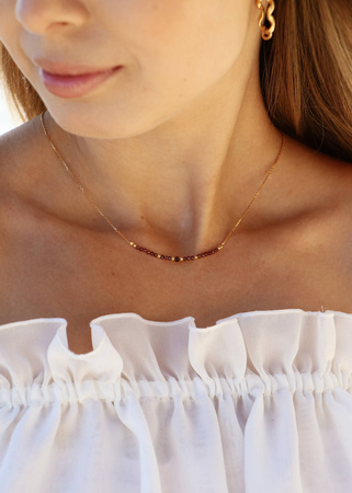 Naszyjnik Kamień Urodzeniowy Styczeń - Granat