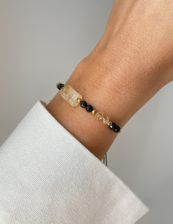 Bracelet Natural Stones Rose Quartz and Rhodochrosite