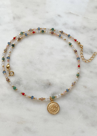 Naszyjnik Znak Zodiaku Rak Kamienie Naturalne z Zawieszką