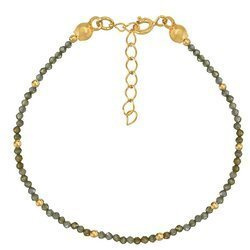 Gold-plated silver bracelet with 2 mm khaki zircon