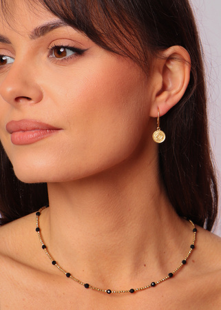 Kolczyki pozłacane z angielską monetą