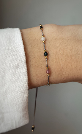 Bracelet with the zodiac sign Libra with gold-plated balls