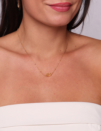 Necklace made of natural stones dendritic agate gold-plated toggle with a pendant