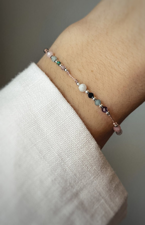 Bransoletka znak zodiaku Ryby srebrne kulki