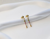 3 cm gold-plated, faceted hoop earrings
