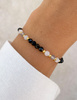 Bracelet on rubber band agate mossy with hematite - abundance, confidence, optimism