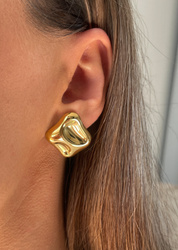 3 cm gold-plated, faceted hoop earrings