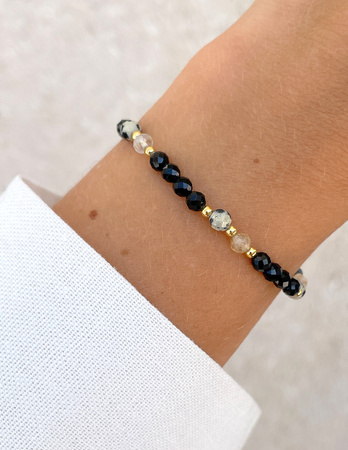 Talizman - czarny turmalin, jaspis dalmatyński, cytryn, hematyt - ochrona i dobrobyt