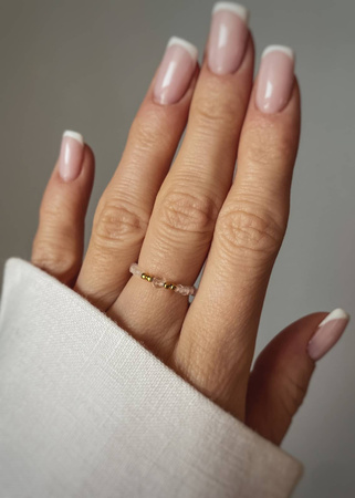 Pierścionek Elastyczny Kamienie Naturalne Kryształ Górski