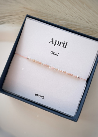 Bransoletka Kamień Urodzeniowy - Kwiecień srebrna