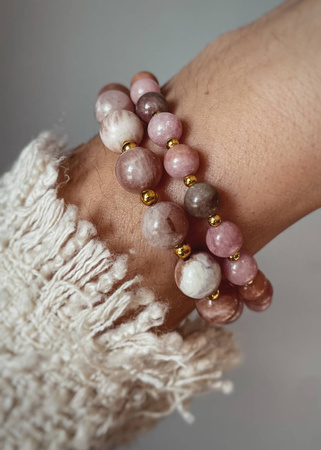 Zestaw Dwóch Bransoletek z Jadeitów i Kamieni Słonecznych